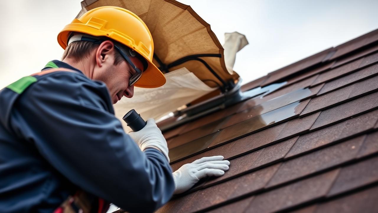 Dakdekker van Dakwereld Nederland aan het werk bij Heerlen